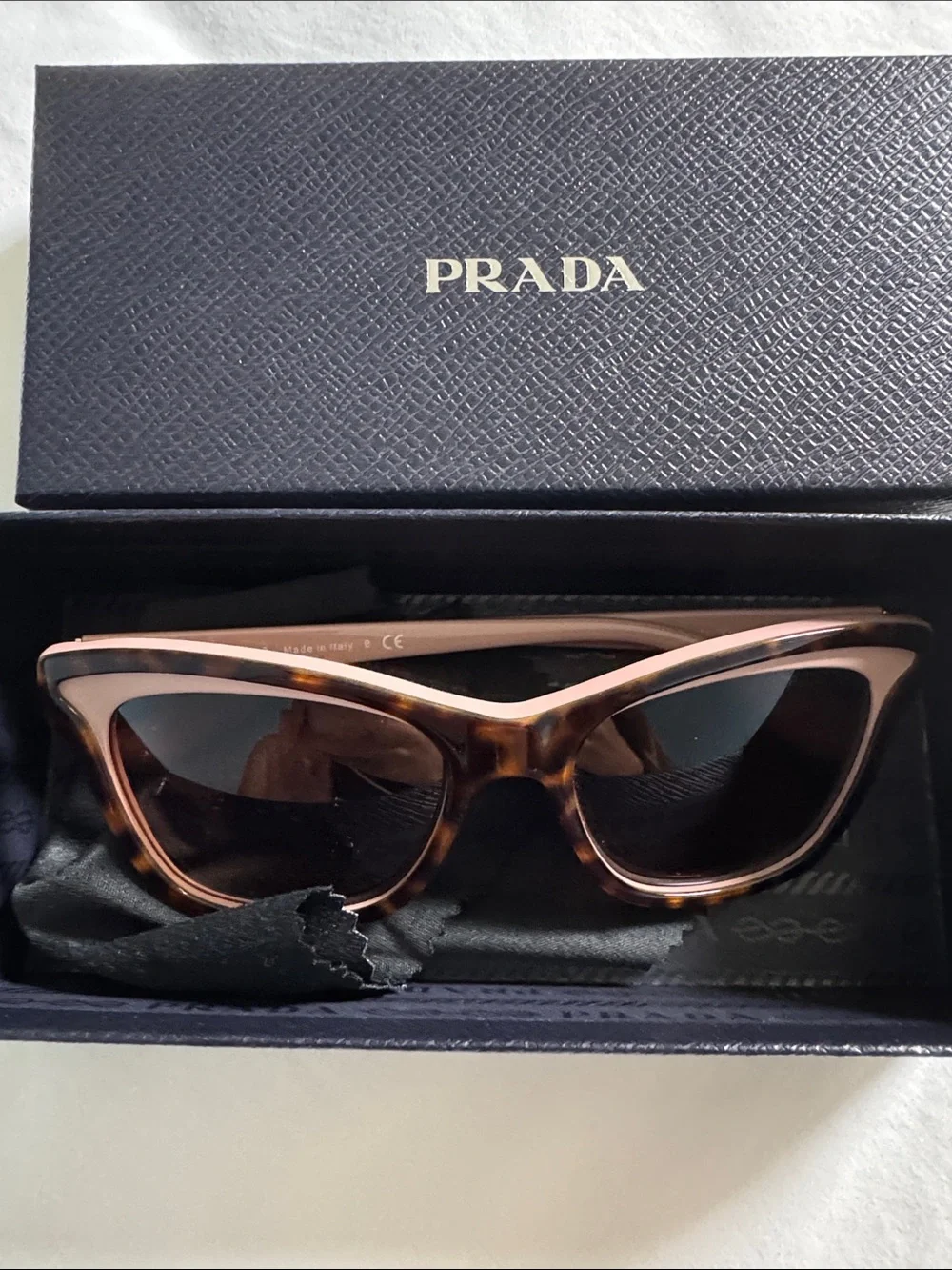 Prada Tortoiseshell Oversized Square Sunglasses with Brown Lenses